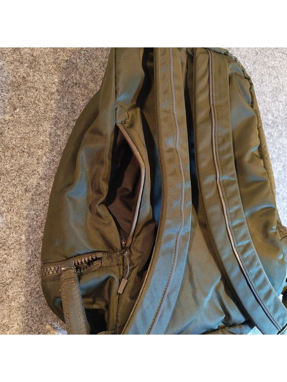 Lululemon Olive Green Backpack Travel Gym Bag with Multiple Pockets